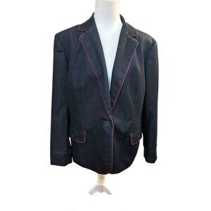Apostrophe Women's Dark Blazer With Pink Piping & Lining 18W